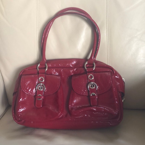 Red leather purse - Picture 1 of 4